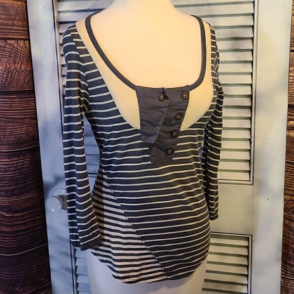 Anthro Pilcro Letterpress Sm Striped Top - Picture 2 of 12